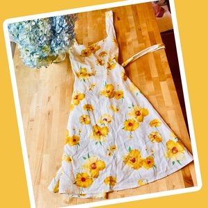GRACE  Floral Halter Linen Dress